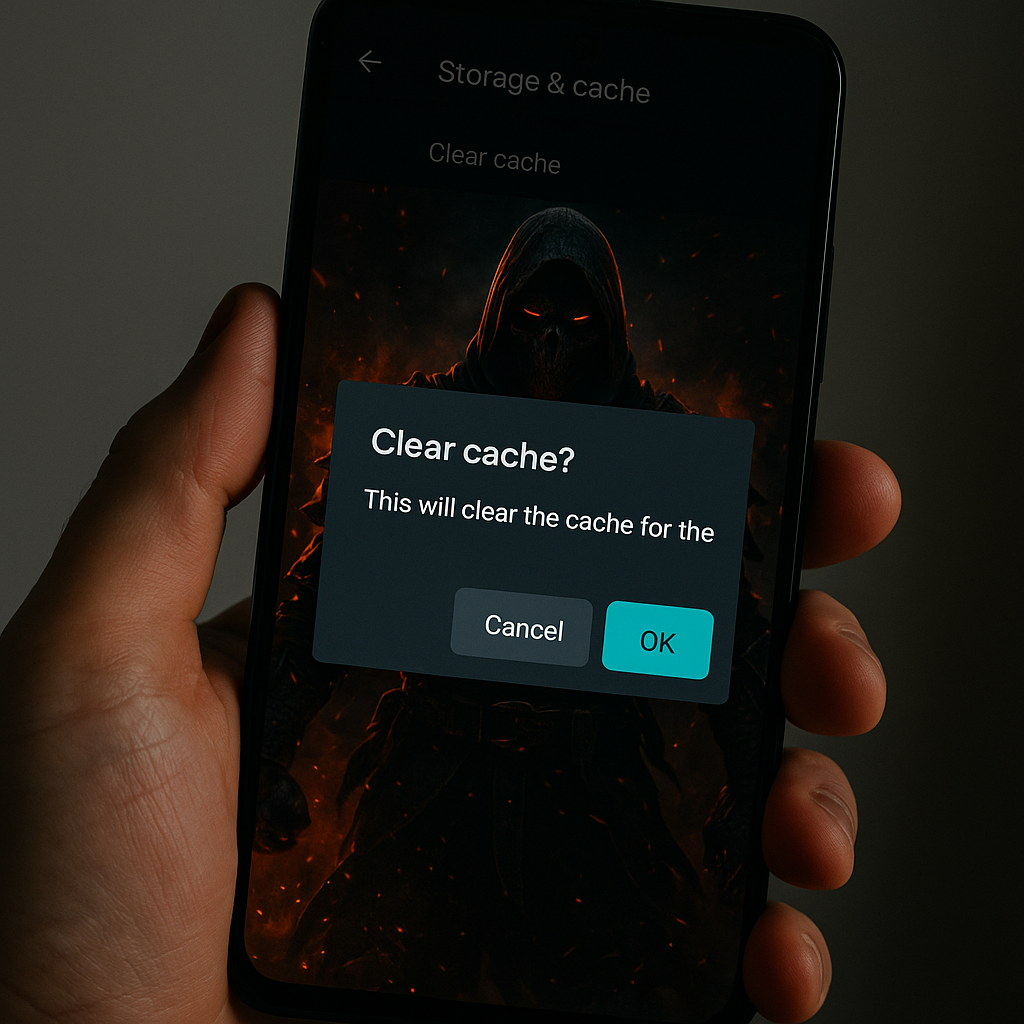 Clear one cache: the game, not your whole phone