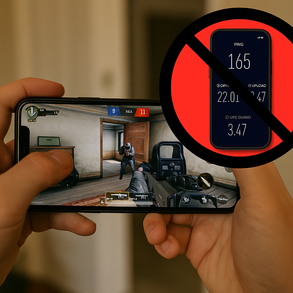 Ping your phone, not the game server